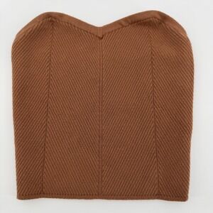 Aerie Brown Ribbed Strapless Tube Top Women's Medium